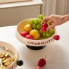 Dopamine cream high-legged fruit plate, cute new style, living room home coffee table, snack display plate, draining candy plate details Picture